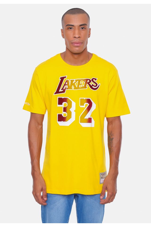 Camiseta-Mitchell---Ness-Los-Angeles-Lakers-Amarela Camiseta-Mitchell---Ness-Los-Angeles-Lakers-Amarela