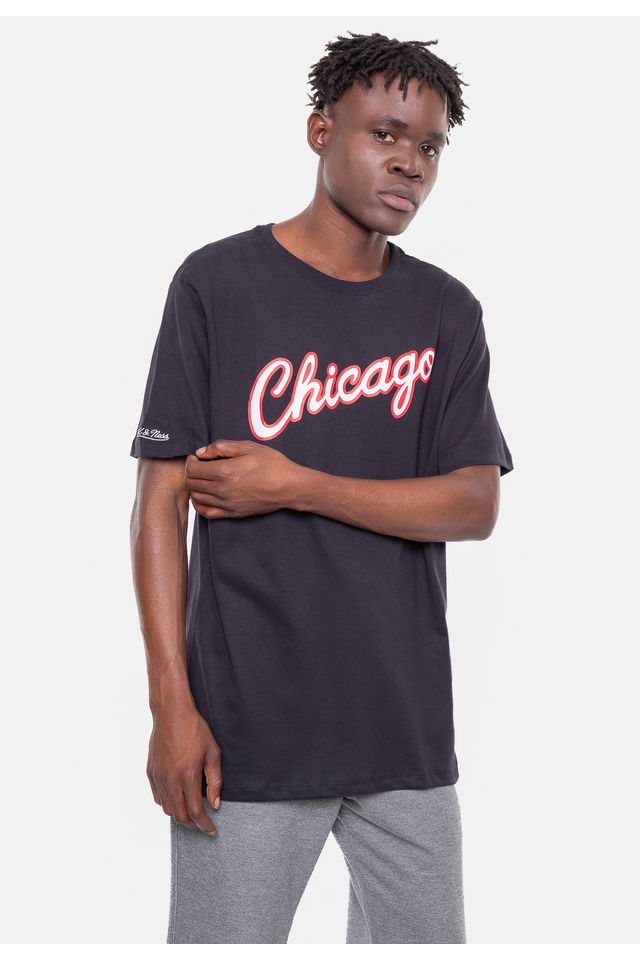 Camiseta-Mitchell---Ness-Chicago-Bulls-Teamword-Preta