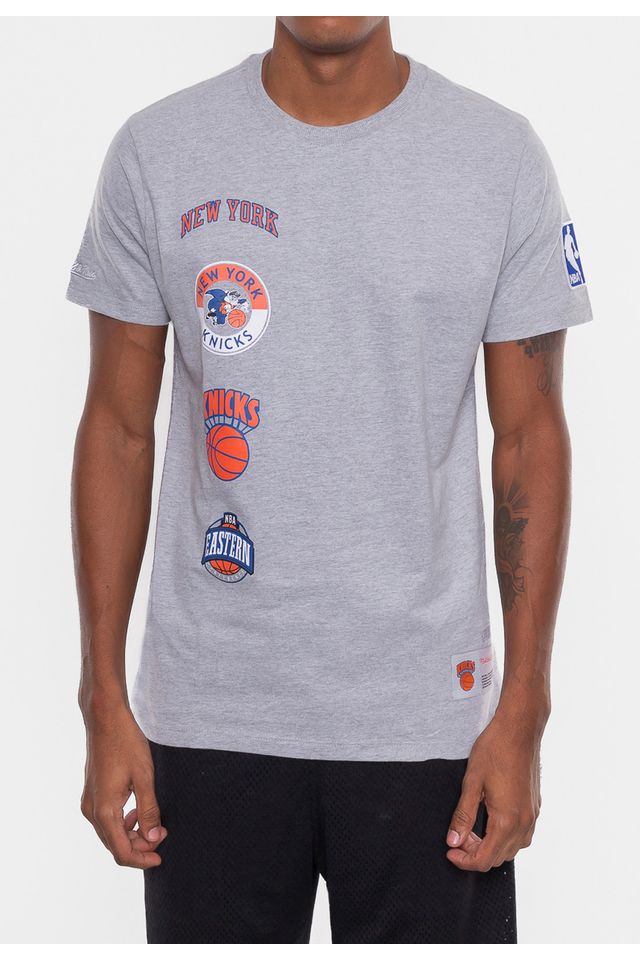Camiseta-Mitchell---Ness-New-York-Knicks-City-Cinza-Mescla
