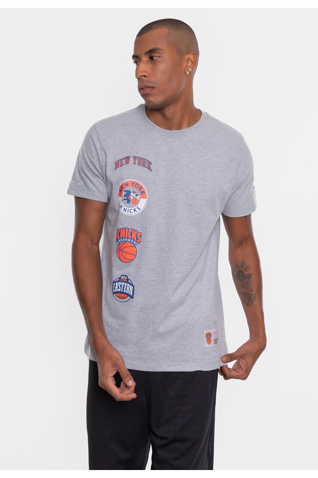 Camiseta-Mitchell---Ness-New-York-Knicks-City-Cinza-Mescla