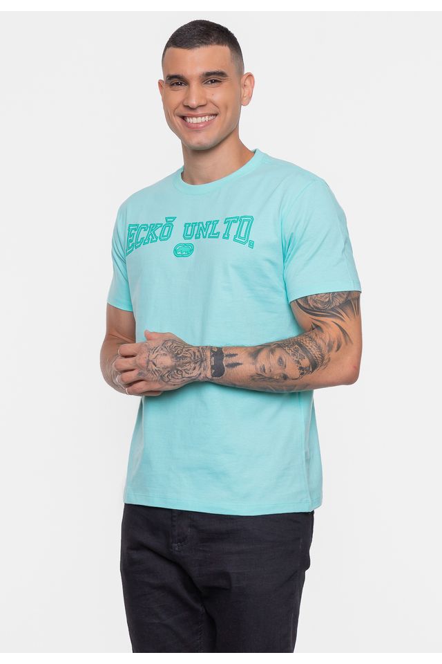 Camiseta-Ecko-Estampada-Verde
