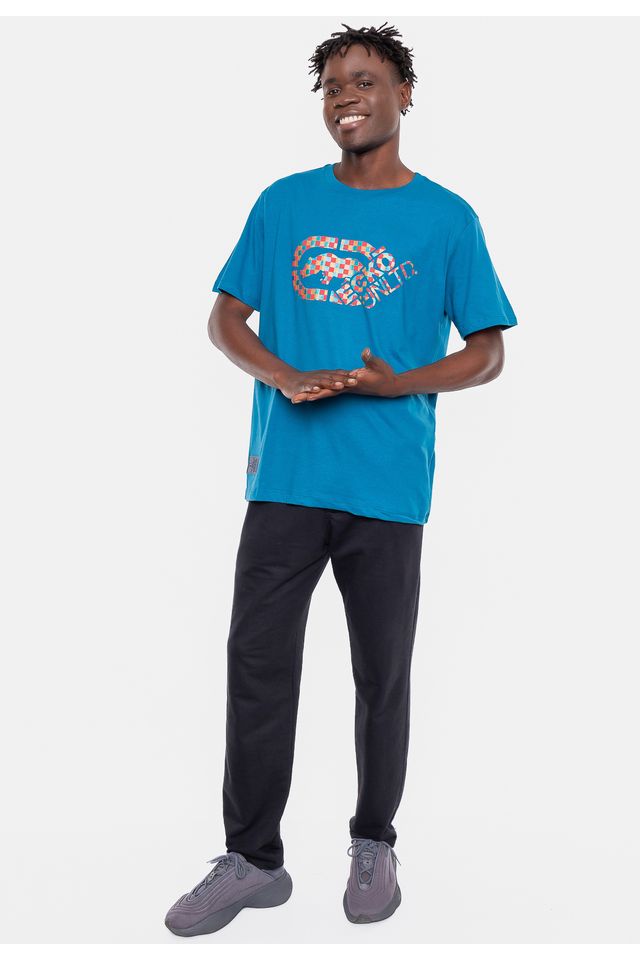 Camiseta-Ecko-Estampada-Azul
