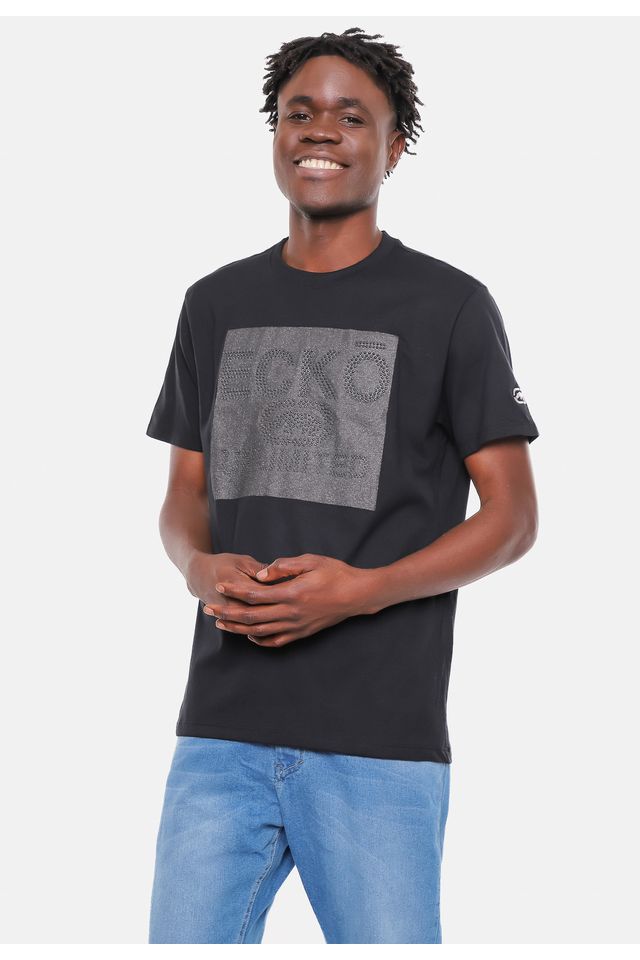 Camiseta-Ecko-Estampada-Preta