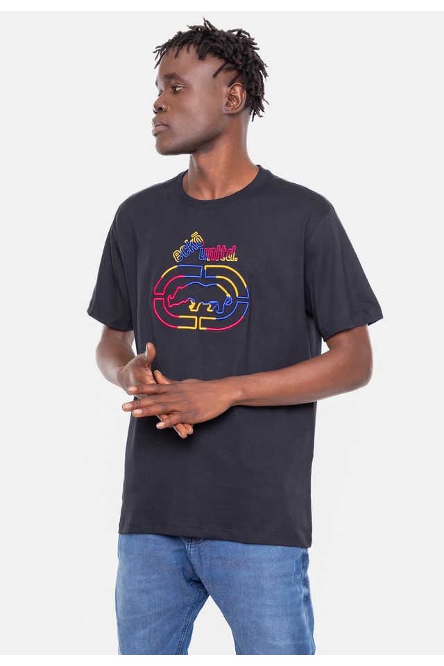 Camiseta-Ecko-Estampada-Preta