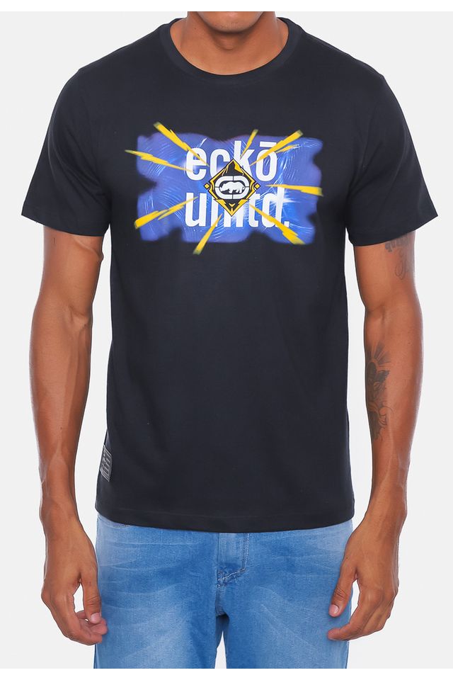 Camiseta-Ecko-Estampada-Preta