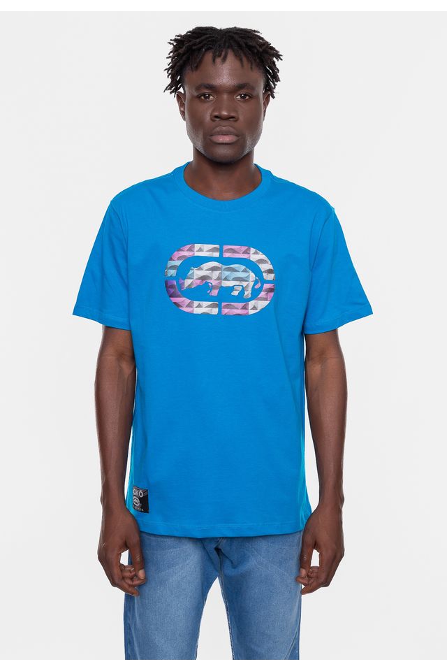 Camiseta-Ecko-Estampada-Azul