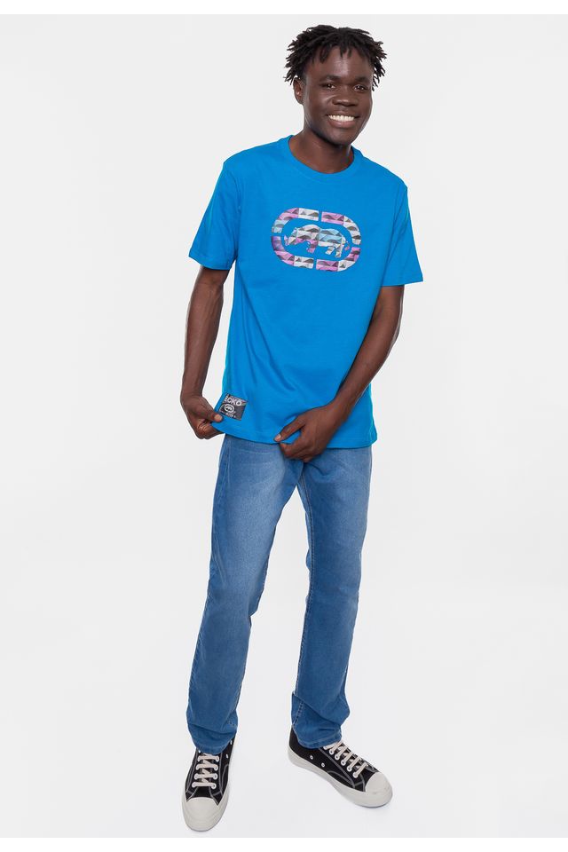 Camiseta-Ecko-Estampada-Azul