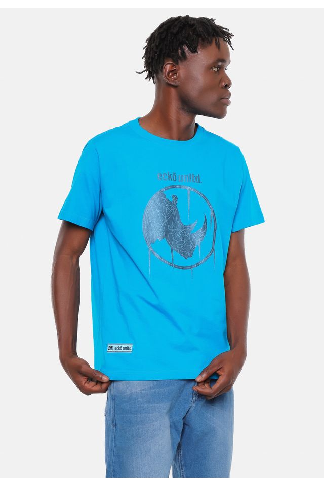 Camiseta-Ecko-Estampada-Azul
