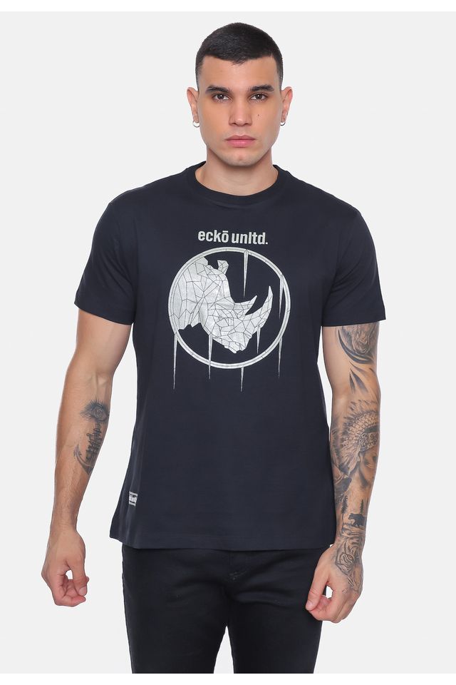 Camiseta-Ecko-Estampada-Preta