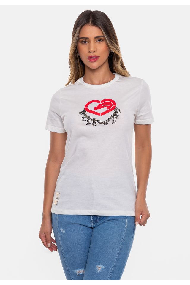 Camiseta-Ecko-Feminina-Especial-30-Anos-Off-White Camiseta-Ecko-Feminina-Especial-30-Anos-Off-White