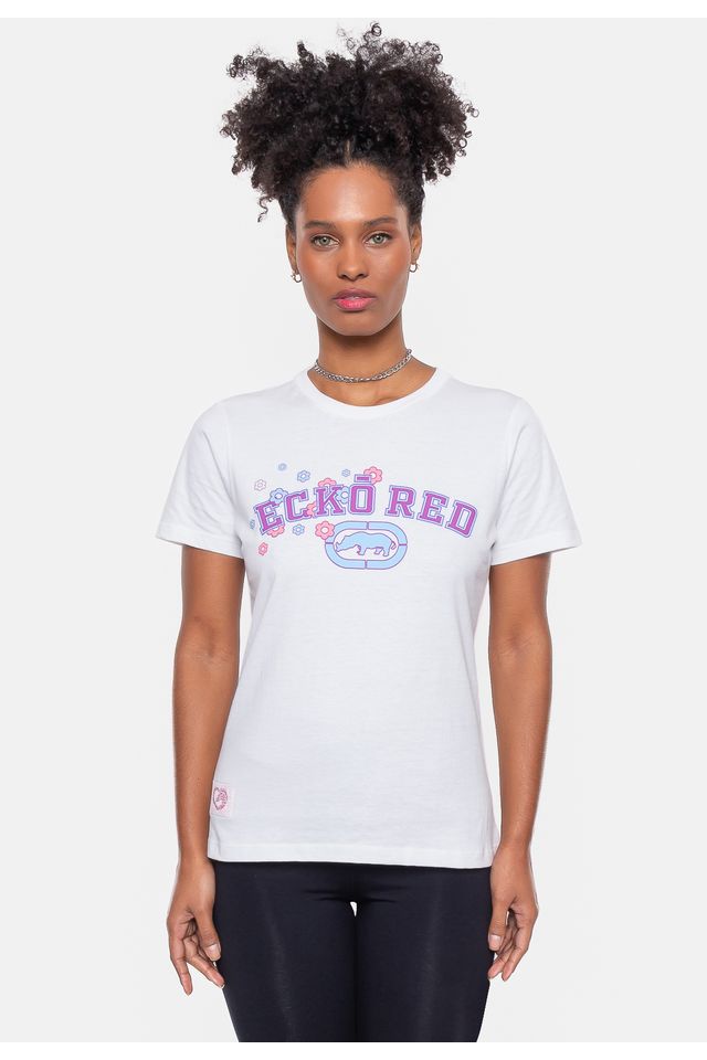 Camiseta-Ecko-Feminina-Estampada-Branca-Off Camiseta-Ecko-Feminina-Estampada-Branca-Off