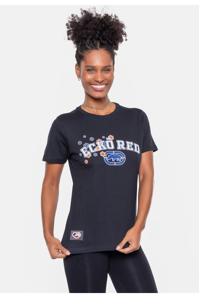 Camiseta-Ecko-Feminina-Estampada-Preta
