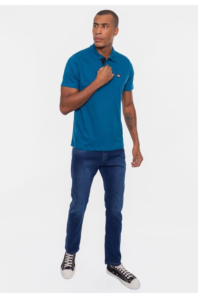 Camisa-Polo-Ecko-Estampada-Azul