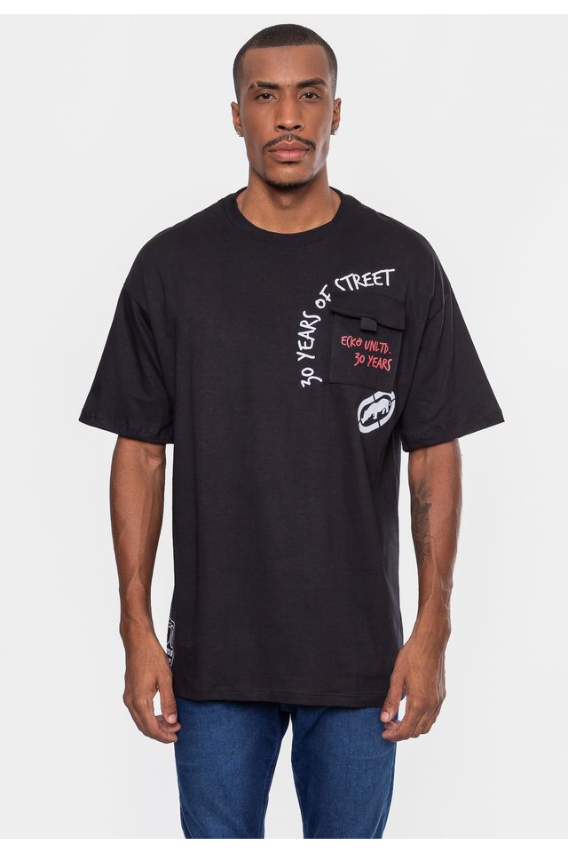 Camiseta-Ecko-Oversized-Especial-30-Anos-Preta Camiseta-Ecko-Oversized-Especial-30-Anos-Preta