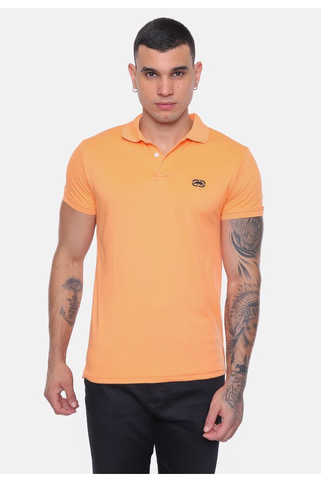 Camisa-Polo-Ecko-Piquet-Laranja-Claro Camisa-Polo-Ecko-Piquet-Laranja-Claro