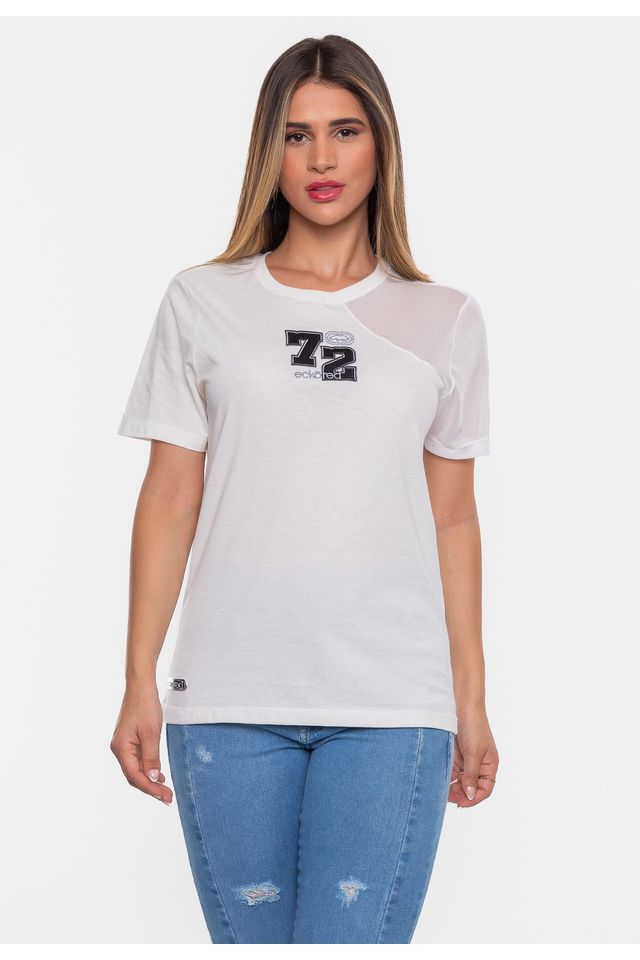 Camiseta-Ecko-Feminina-Estampada-Off-White Camiseta-Ecko-Feminina-Estampada-Off-White