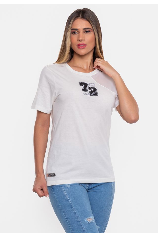 Camiseta Ecko Feminina Estampada Off White Urbane