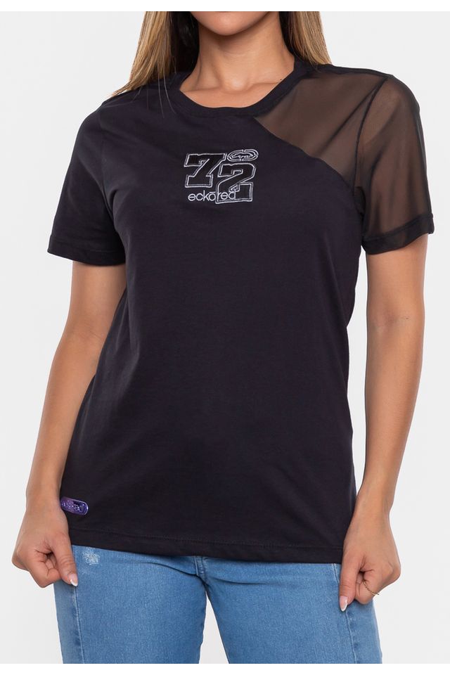 Camiseta-Ecko-Feminina-Estampada-Preta