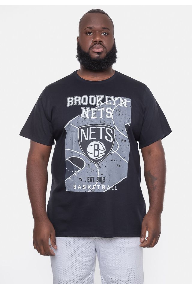 Camiseta-NBA-Plus-Size-Backcourt-Brooklyn-Nets-Preta