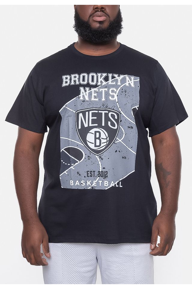 Camiseta-NBA-Plus-Size-Backcourt-Brooklyn-Nets-Preta