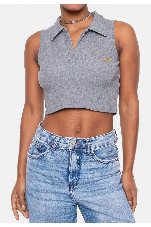 Camisa-Polo-Ecko-Feminina-Boche-Cinza-Mescla
