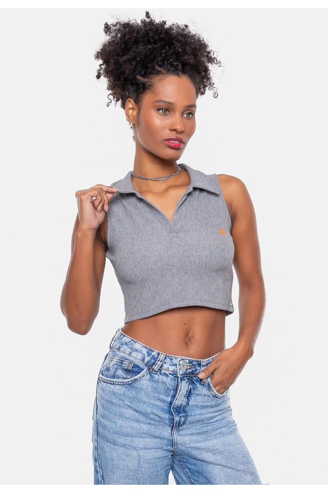 Camisa-Polo-Ecko-Feminina-Boche-Cinza-Mescla