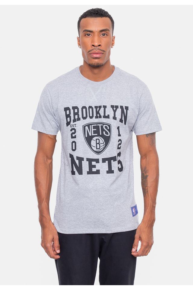 Camiseta-NBA-College-Brooklyn-Nets-Cinza-Mescla