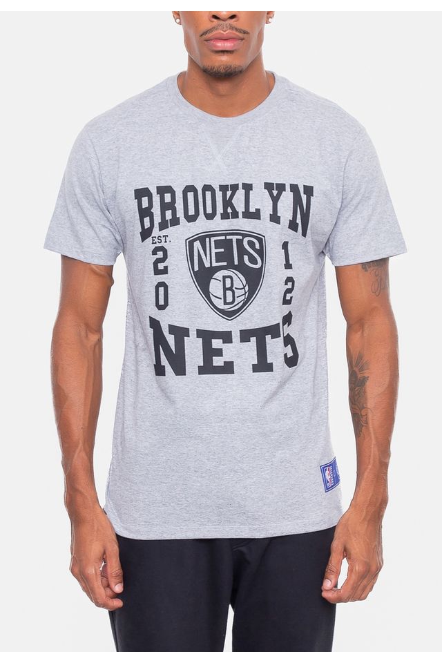 Camiseta-NBA-College-Brooklyn-Nets-Cinza-Mescla