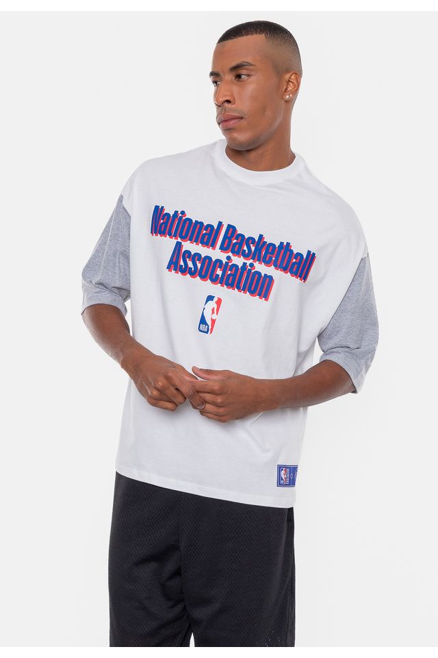 Camiseta-NBA-Oversized-Vintage-Branca-Off