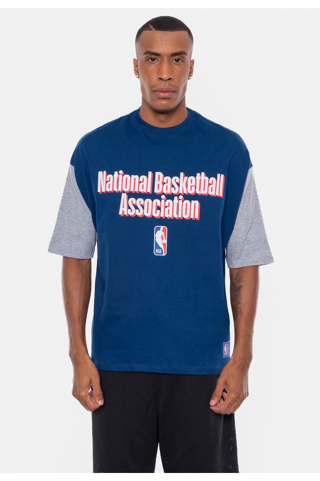 Camiseta-NBA-Oversized-Vintage-Azul-Indigo