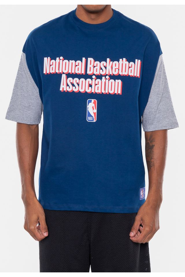 Camiseta-NBA-Oversized-Vintage-Azul-Indigo