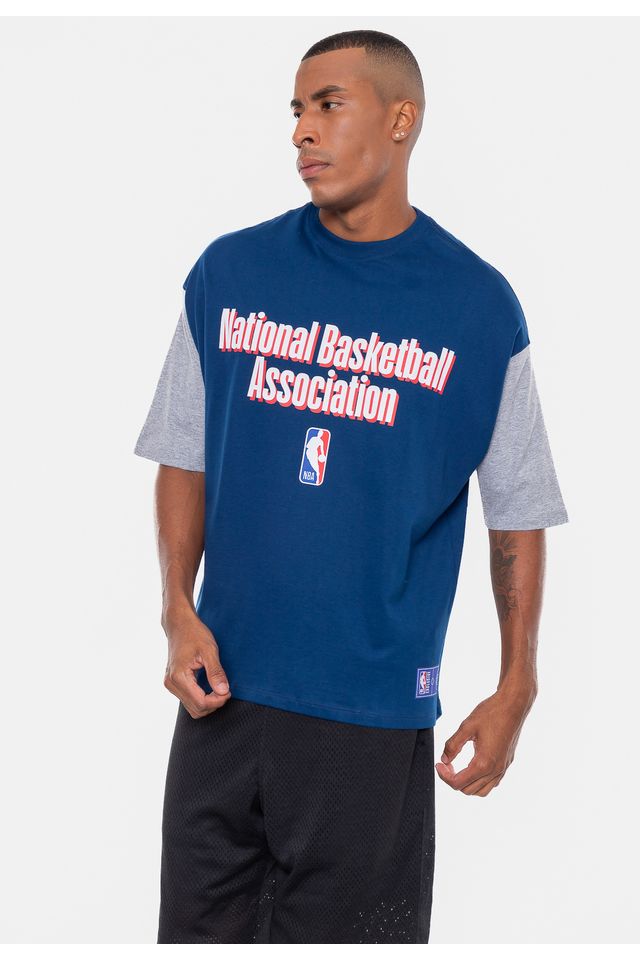 Camiseta-NBA-Oversized-Vintage-Azul-Indigo