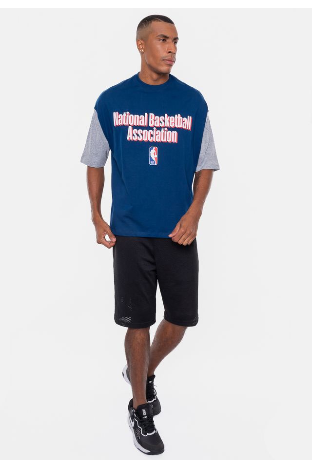 Camiseta-NBA-Oversized-Vintage-Azul-Indigo