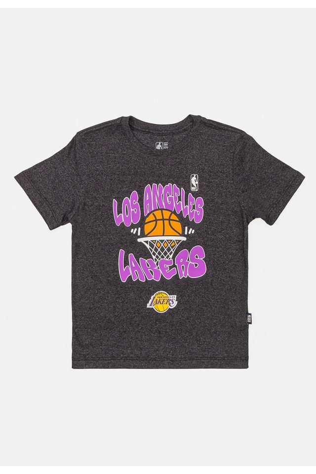 Camiseta-NBA-Juvenil-Basket-Los-Angeles-Lakers-Preta-Mescla