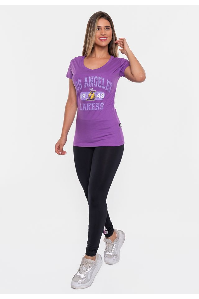 Camiseta-NBA-Feminina-Club-Los-Angeles-Lakers-Purple-Swirl