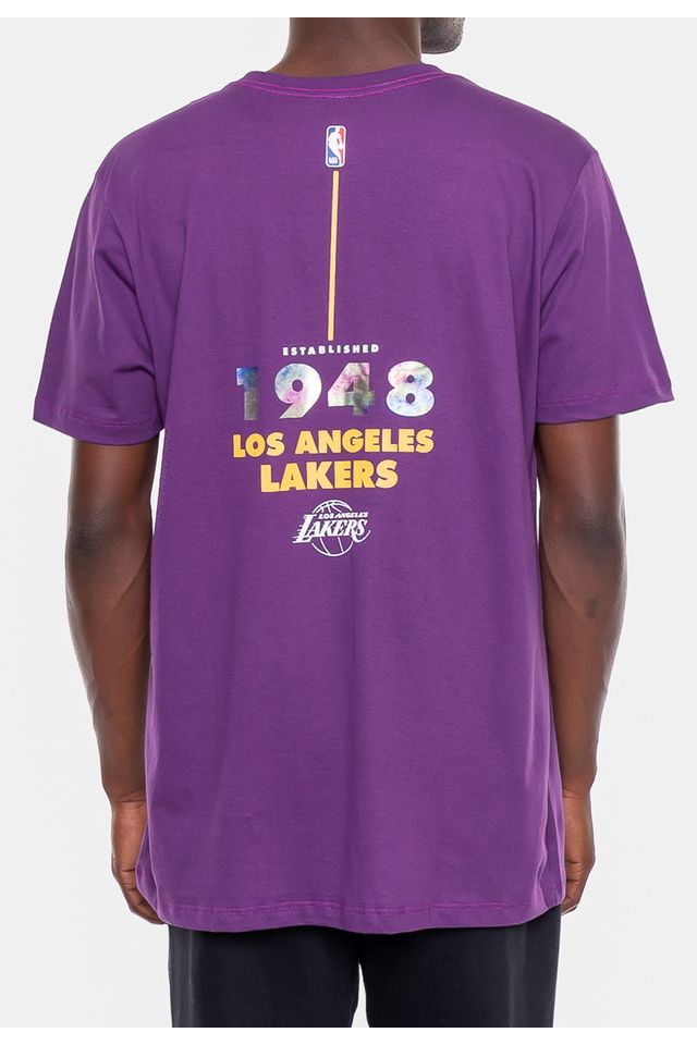 Camiseta-NBA-Oil-Color-Los-Angeles-Lakers-Roxa-Escuro
