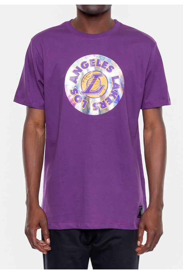 Camiseta-NBA-Oil-Color-Los-Angeles-Lakers-Roxa-Escuro