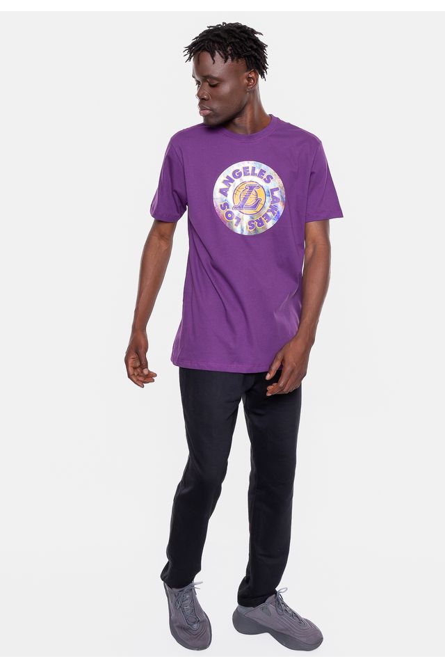 Camiseta-NBA-Oil-Color-Los-Angeles-Lakers-Roxa-Escuro