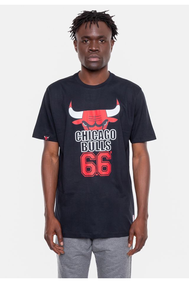 Camiseta-NBA-Half-Logo-Chicago-Bulls-Preta