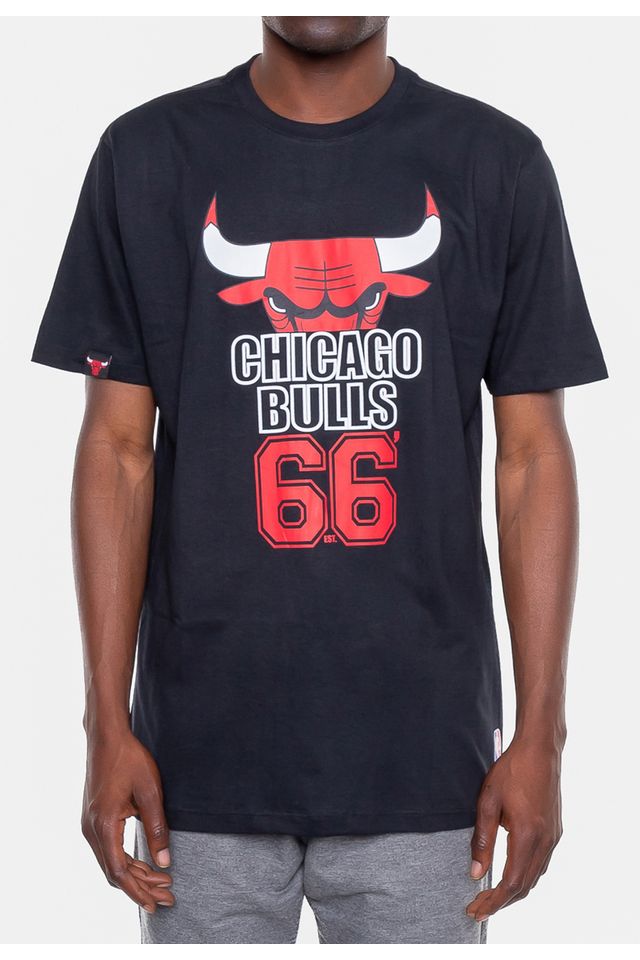 Camiseta-NBA-Half-Logo-Chicago-Bulls-Preta
