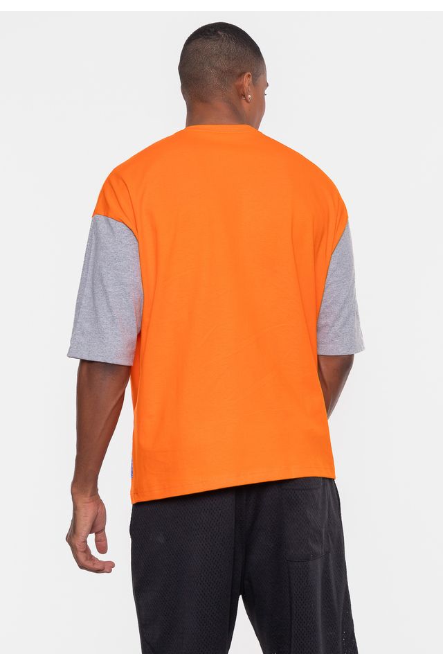 Camiseta-NBA-Oversized-Vintage-Los-Angeles-Lakers-Laranja-Bright