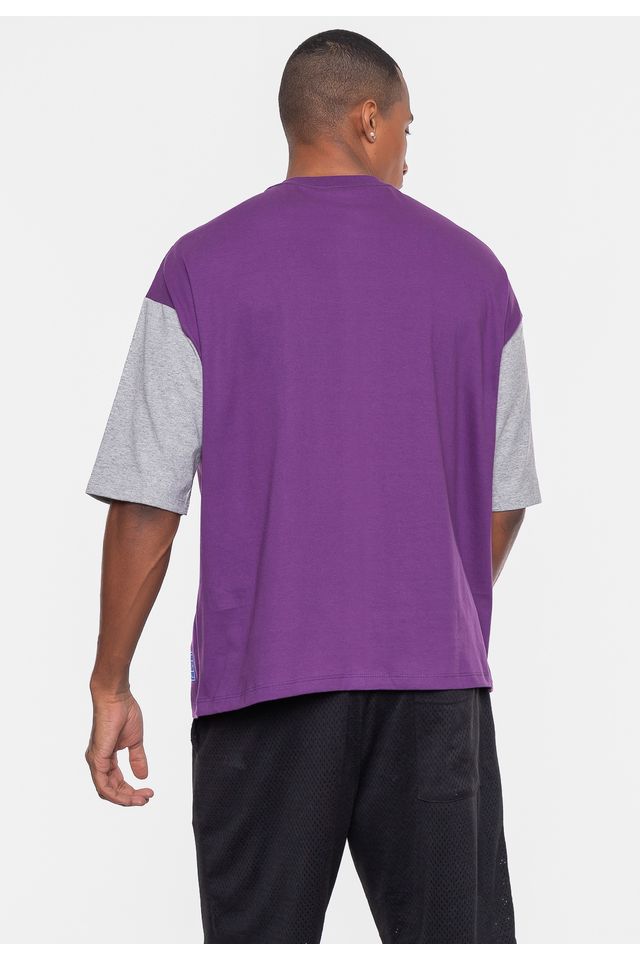 Camiseta-NBA-Oversized-Vintage-Los-Angeles-Lakers-Roxa-Escuro