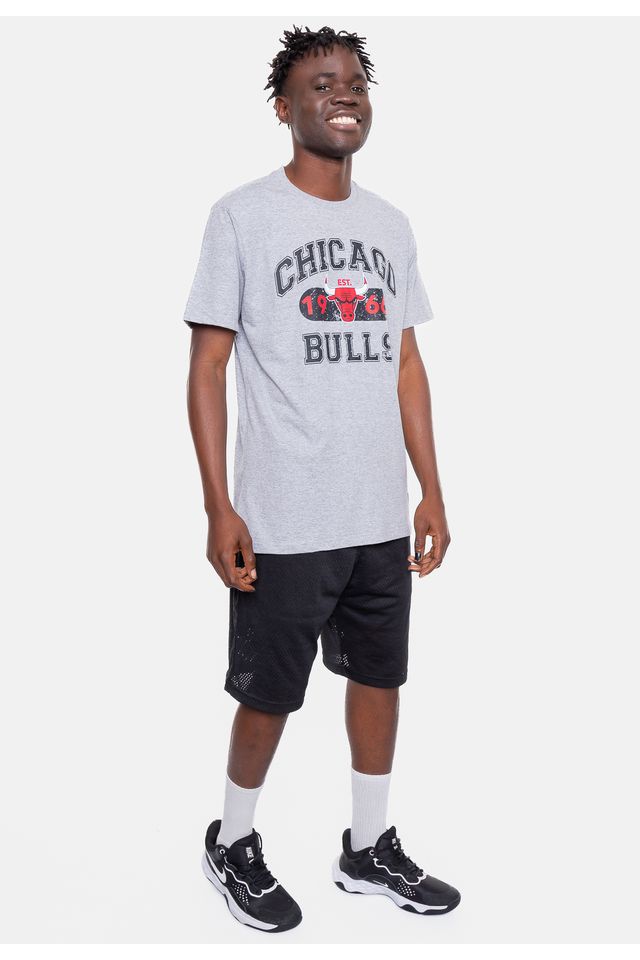 Camiseta-NBA-Club-Chicago-Bulls-Cinza-Mescla
