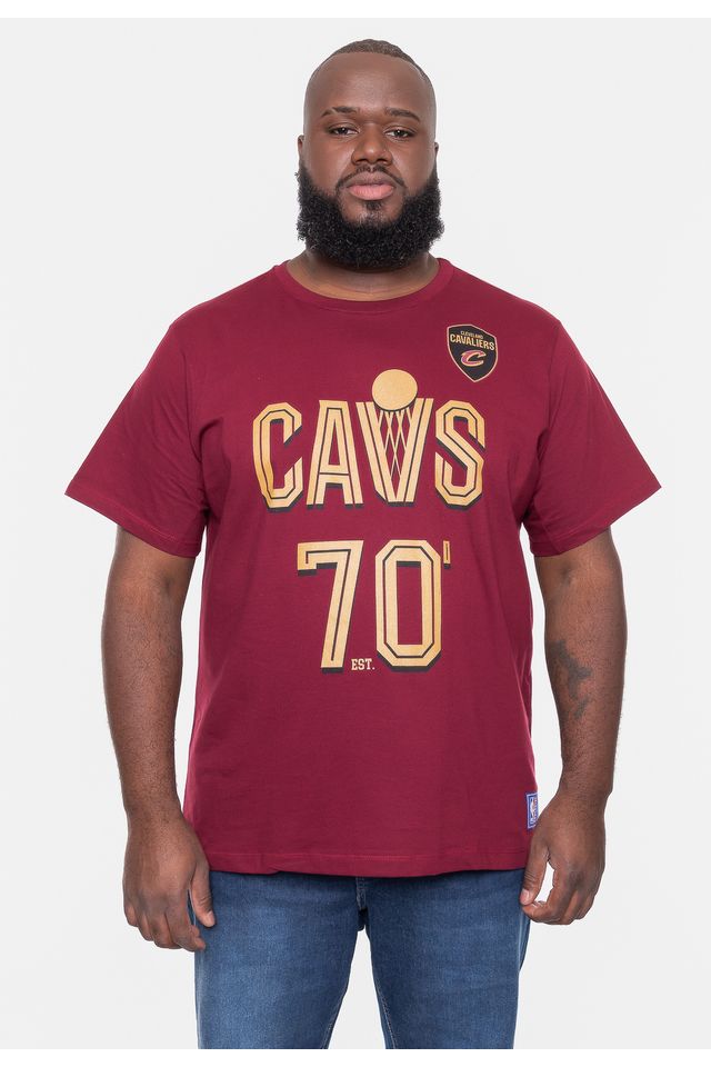Camiseta-NBA-Plus-Size-City-Number-Cleveland-Cavaliers-Bordo-Rust