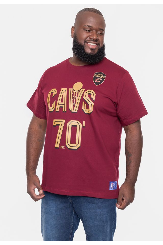 Camiseta-NBA-Plus-Size-City-Number-Cleveland-Cavaliers-Bordo-Rust