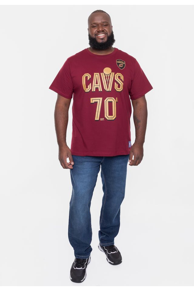 Camiseta-NBA-Plus-Size-City-Number-Cleveland-Cavaliers-Bordo-Rust
