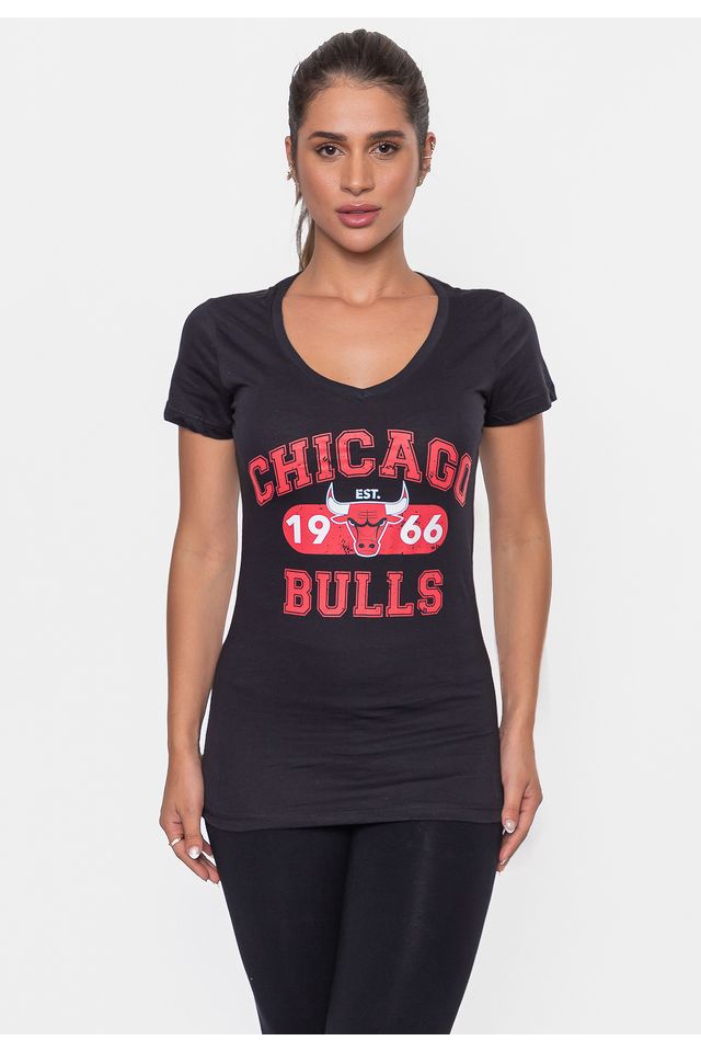 Camiseta-NBA-Feminina-Club-Chicago-Bulls-Preta