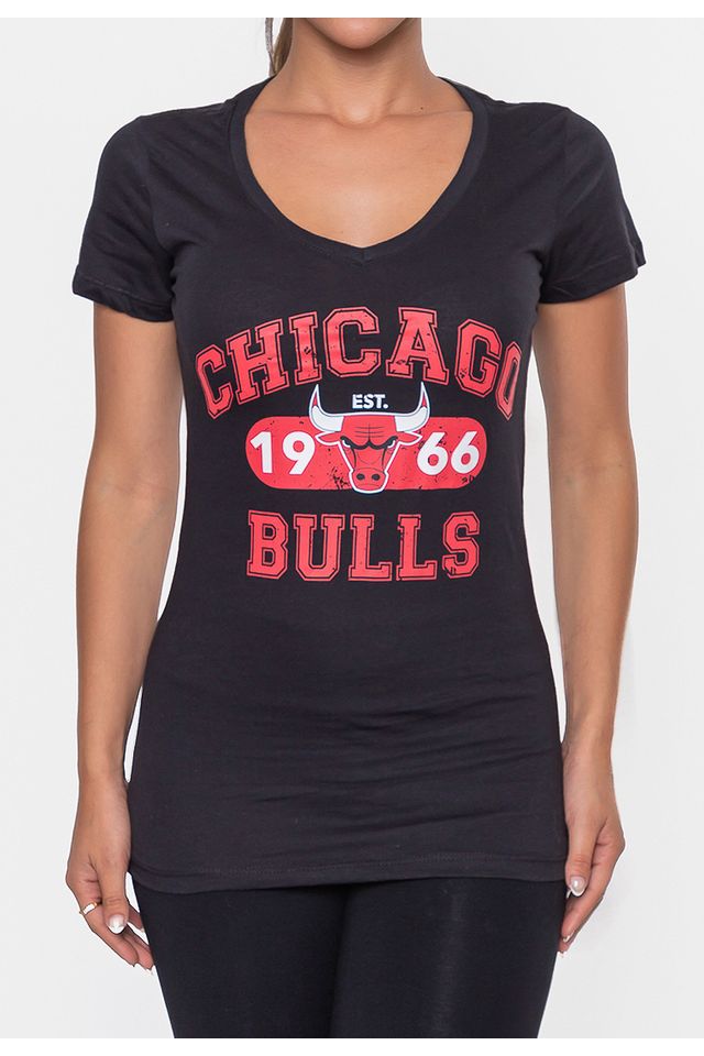 Camiseta-NBA-Feminina-Club-Chicago-Bulls-Preta