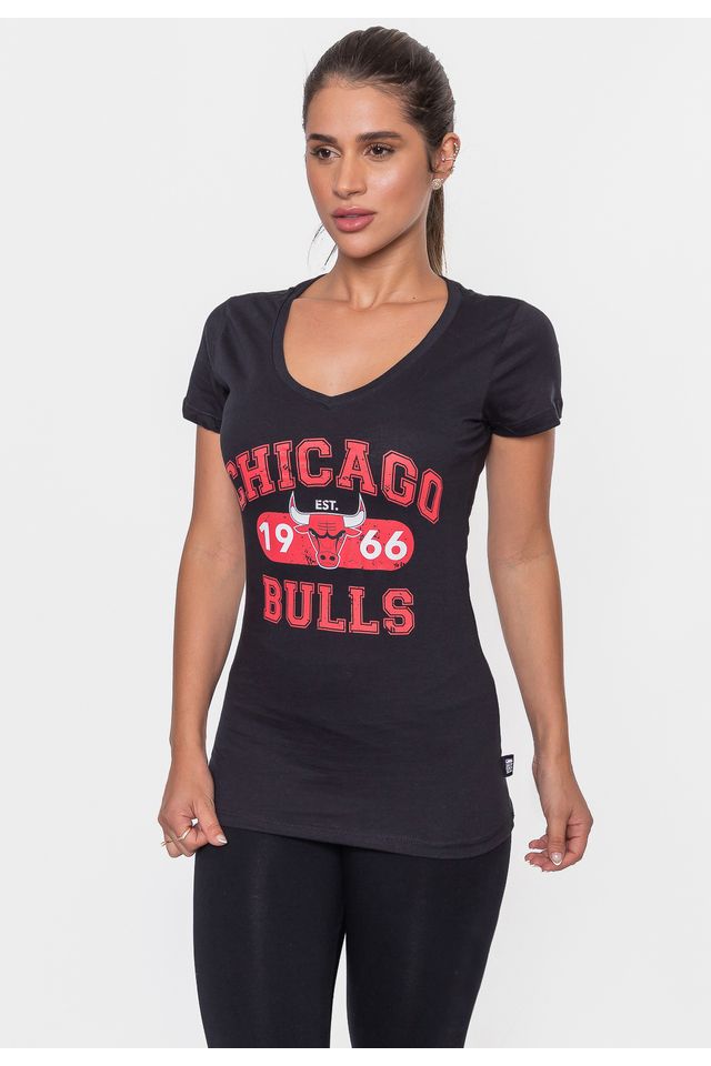 Camiseta-NBA-Feminina-Club-Chicago-Bulls-Preta