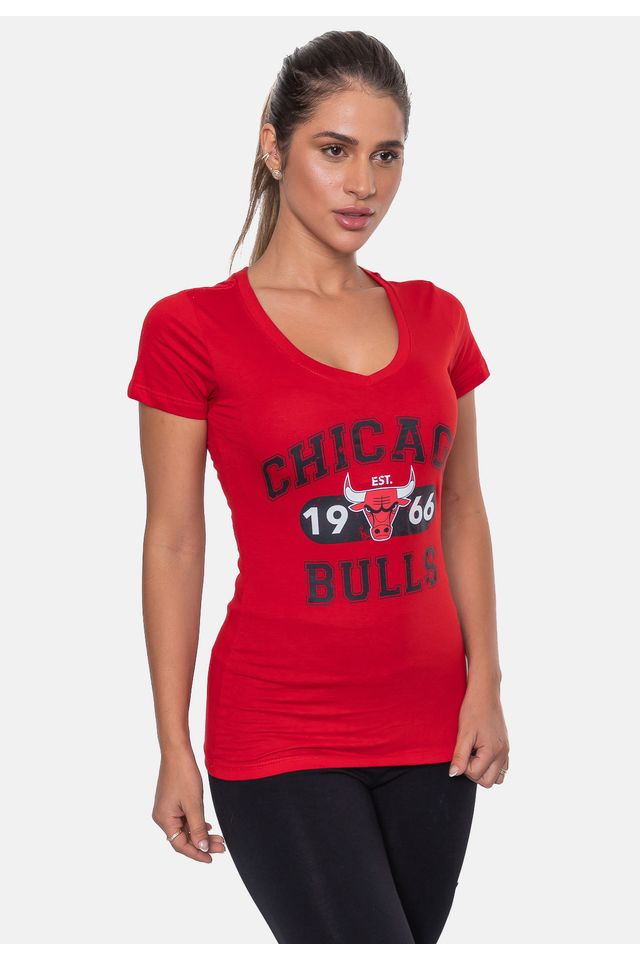 Camiseta-NBA-Feminina-Club-Chicago-Bulls-Vermelha